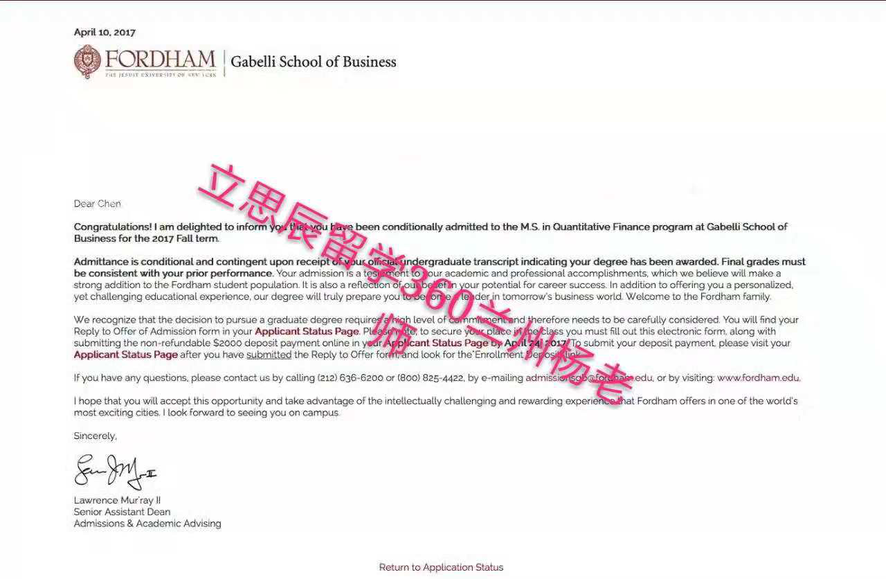 合理规划,相互配合,收获福特汉姆大学硕士录取 合理规划,相互配合,收获福特汉姆大学硕士录取