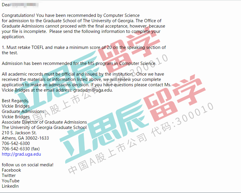 标化不足,活动来补,获佐治亚大学录取! 标化不足,活动来补,获佐治亚大学录取!