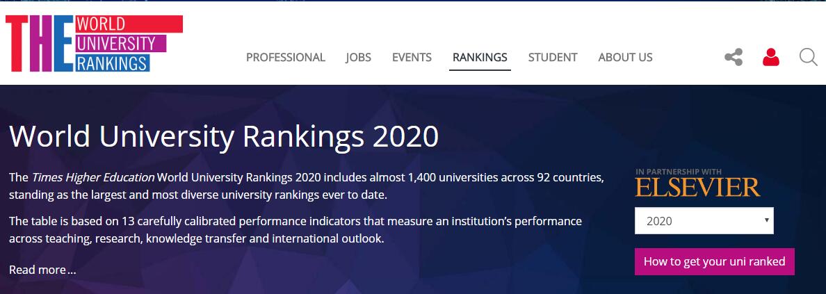 重磅：2020泰晤士世界大学排名发布！东京大学排名亚洲top5